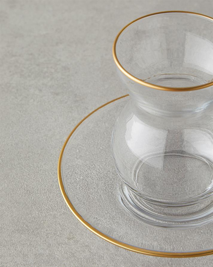 Stellar Sticlă 12 Piese 6 Persoane Serviciu Ceai 140 ml Gold