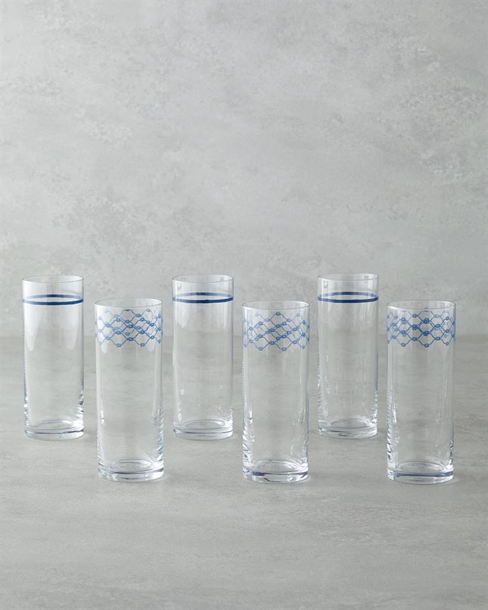 Coaspiral Sticlă 6 Piese Pahar 180 ml Bleumarin