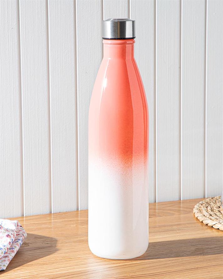 Sticlă apă, Nora, sticlă, 1000 ml, alb - roz