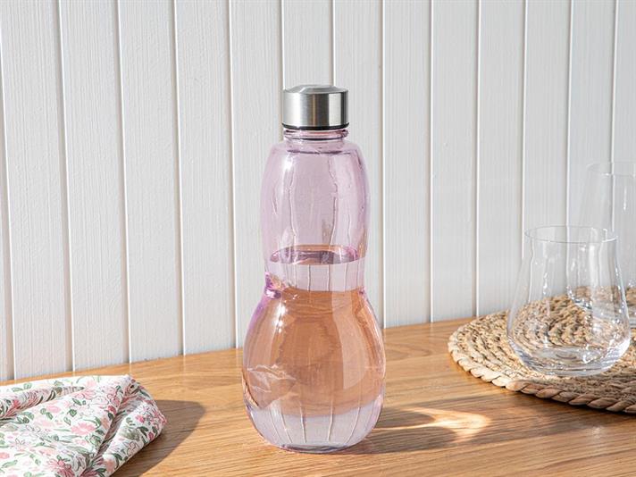 Sticlă apă, Ring, sticlă, 800 ml, lila