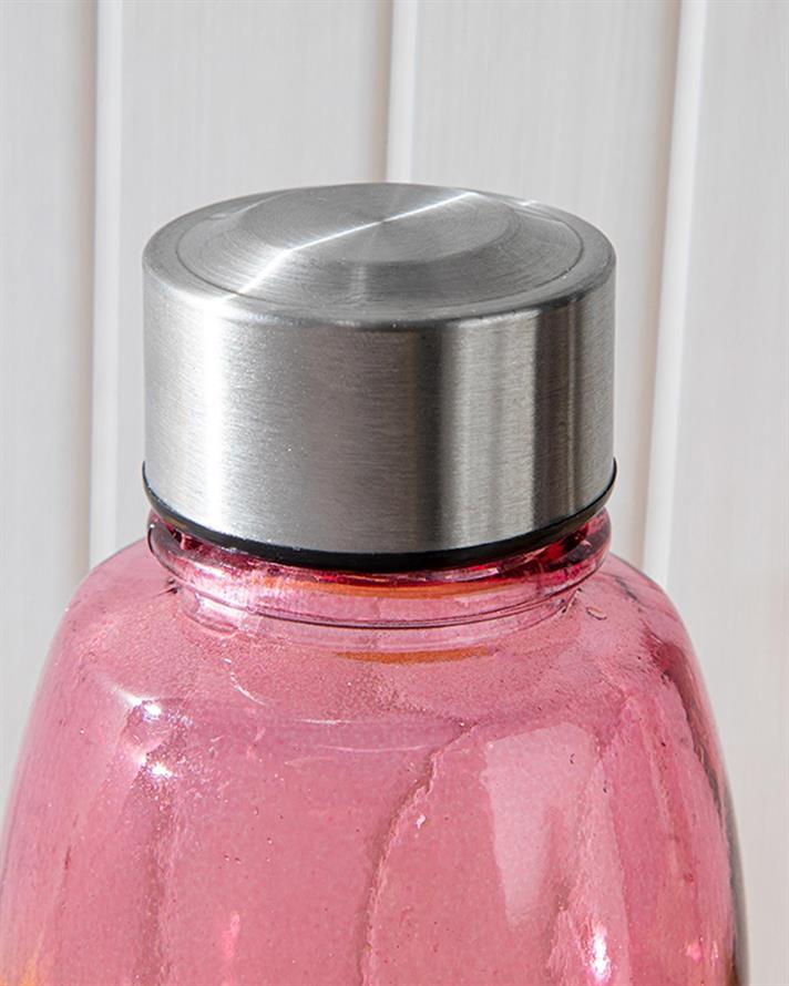Sticlă apă, Ring, sticlă, 800 ml, roz