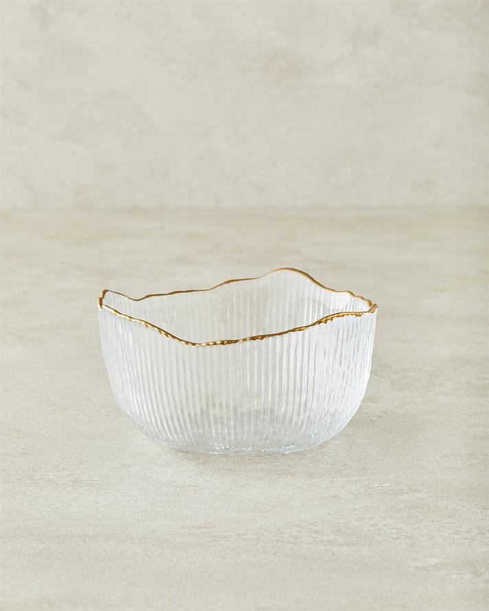 Lune Sticlă Bol Pentru Alune 13 cm Gold