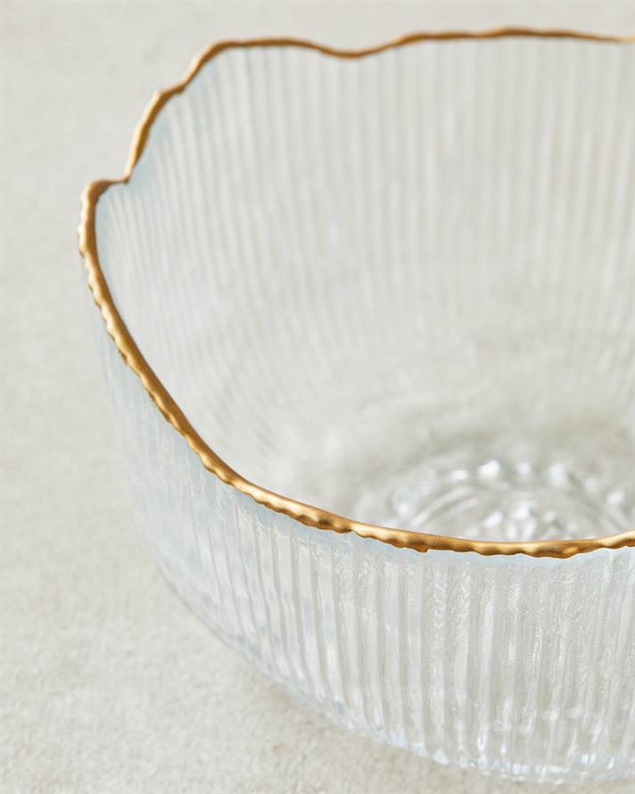 Lune Sticlă Bol Pentru Alune 13 cm Gold