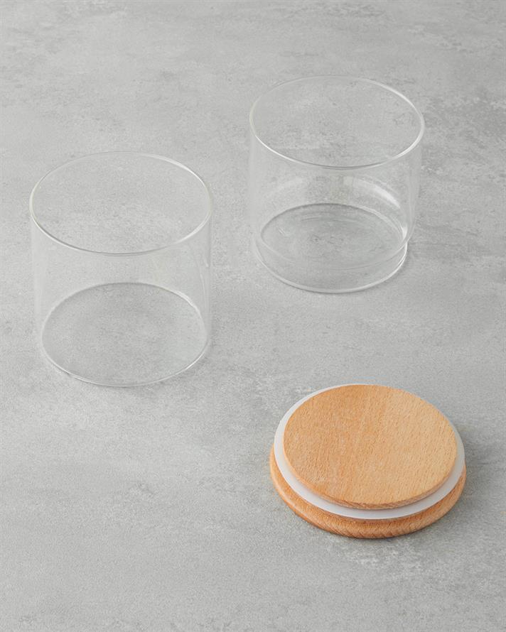 Lucie Borosilicat Cu 2 Piese Borcan 1000 ml Transparent