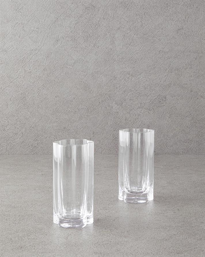 Set 2 pahare pentru apa/ sucuri, Flor Pura, sticla, 430 ml, transparent
