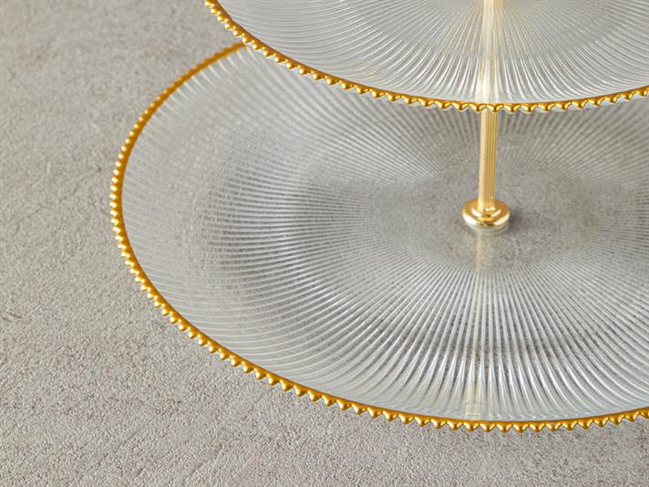 Graceful Shapes Sticlă Platouri De Servit Pe Niveluri 21+28 cm Gold