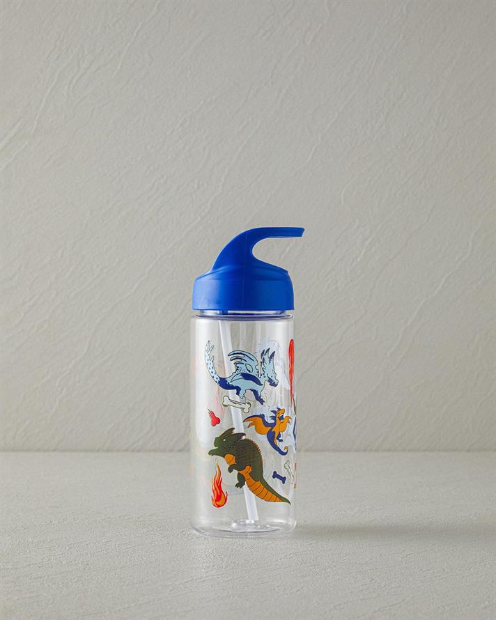 Sticlă pentru copii, Ejderha, 500 ml, tritan, bleu