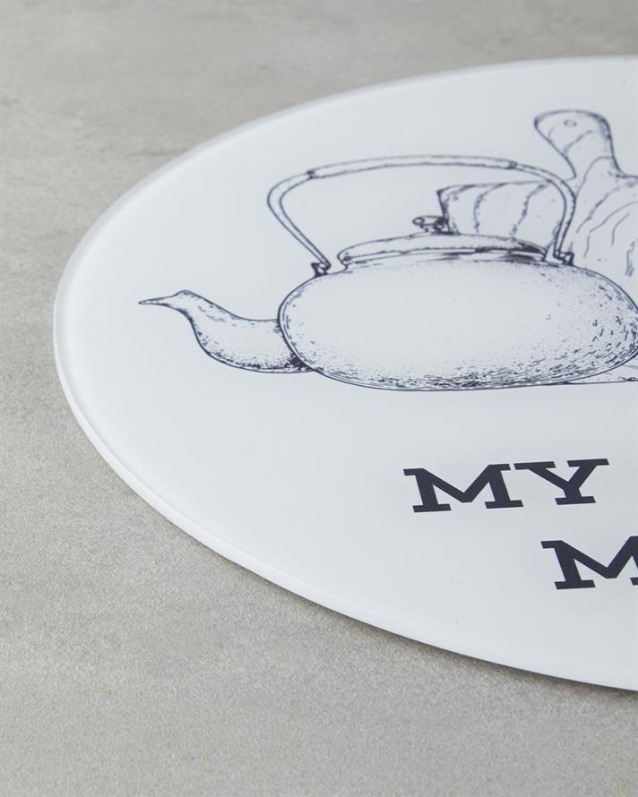 Home Chef Sticlă Placă De Tocat 33 cm Alb