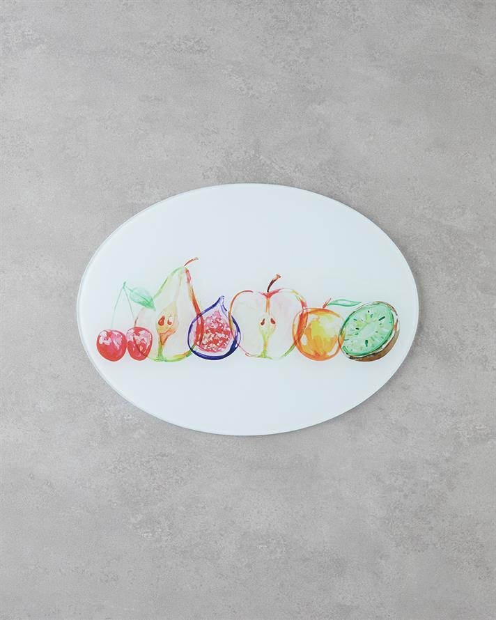 Fruit Joy Sticlă Placă De Tocat 38x28 cm Alb