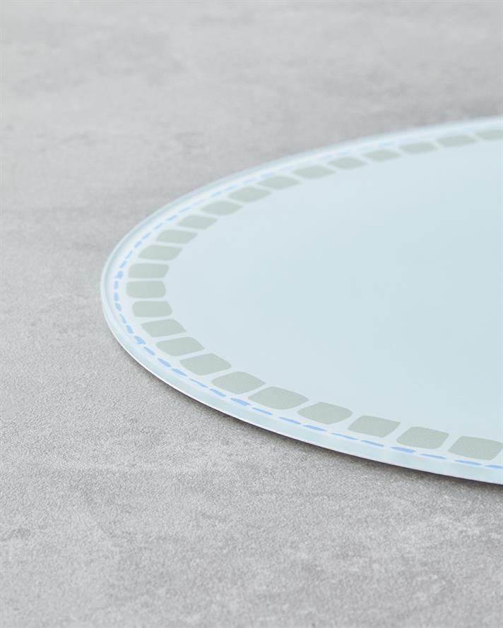 Palm Tree Sticlă Placă De Tocat 38x28 cm Alb