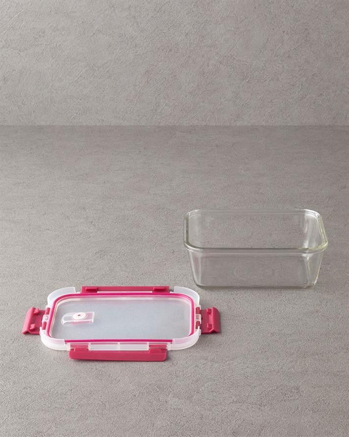 Sticlă Cutie De Depozitare 1450 ml Roz