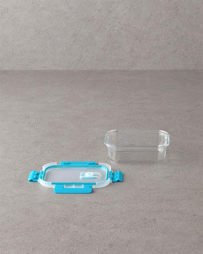 Sticlă Cutie De Depozitare 400 Ml Albastru