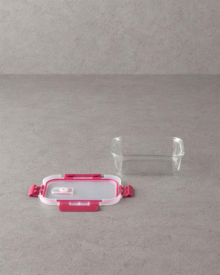 Sticlă Cutie De Depozitare 550 Ml Roz