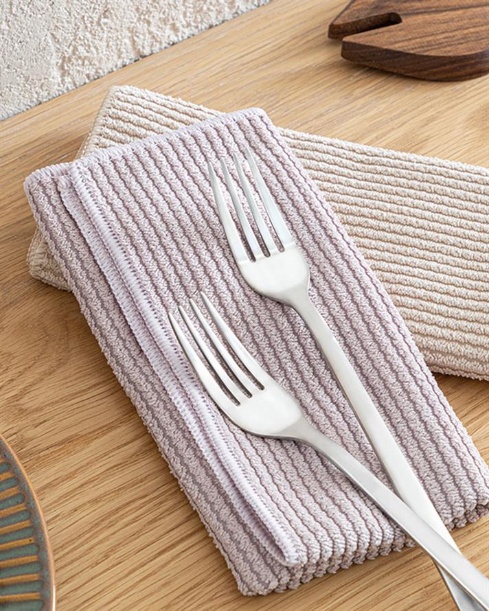 Stoffa Polyestere 2 Set Kitchen Cloth 30x40 cm Beige - Powder Pink