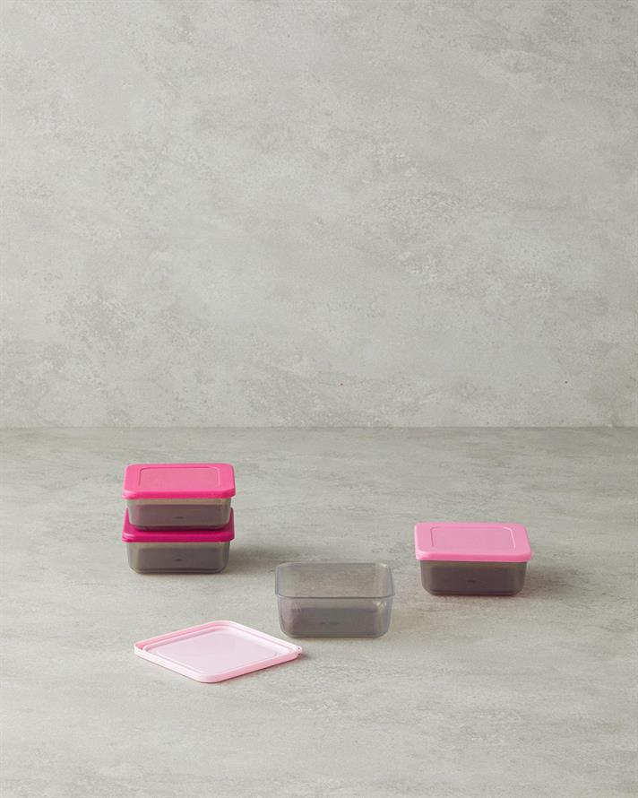 Plastic Set 4 Cutie De Depozitare 250 ml Roz