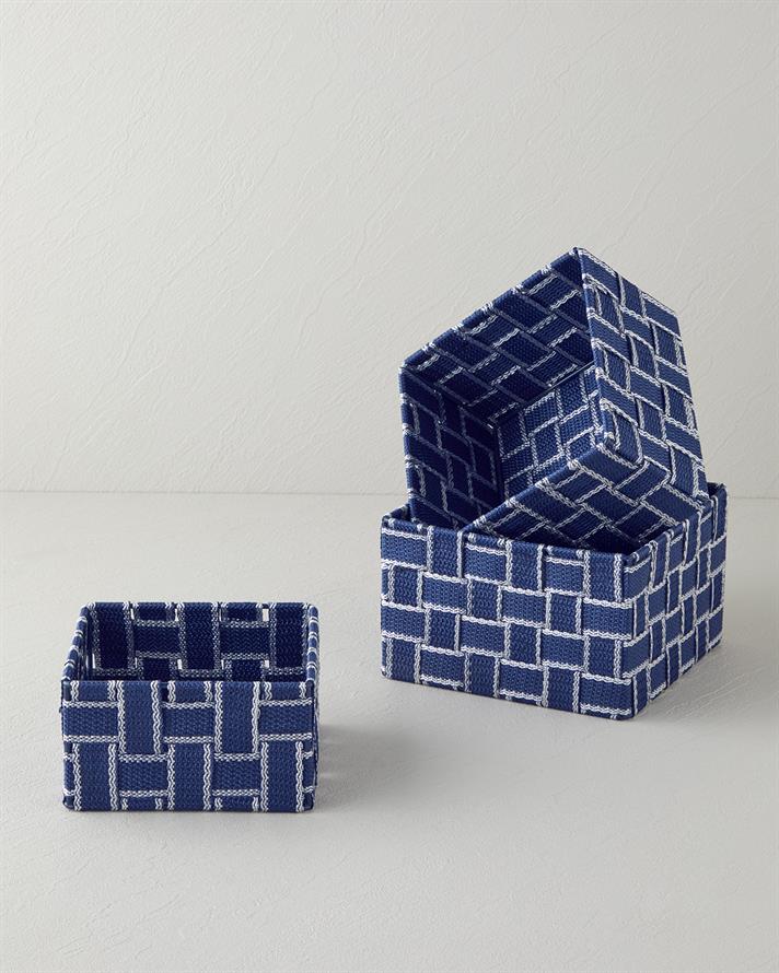 strălucire Coș 16x16x9 cm Bleumarin