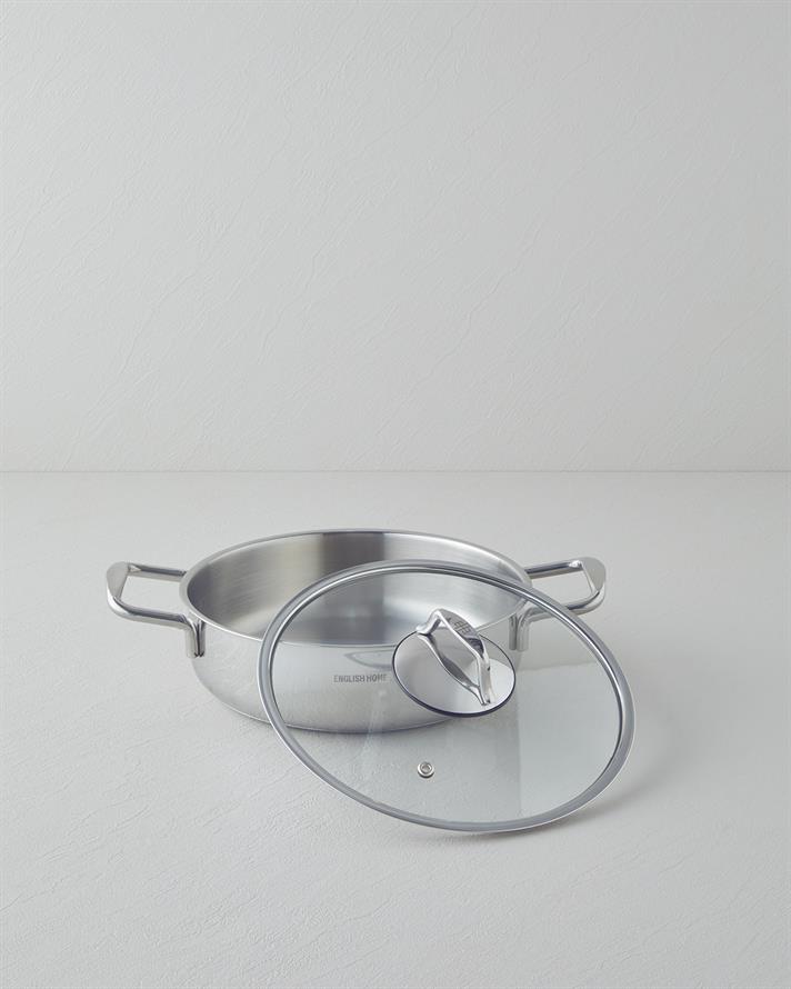 strălucire Oțel Puțin Adânc Cratiță 24x6 cm Silver