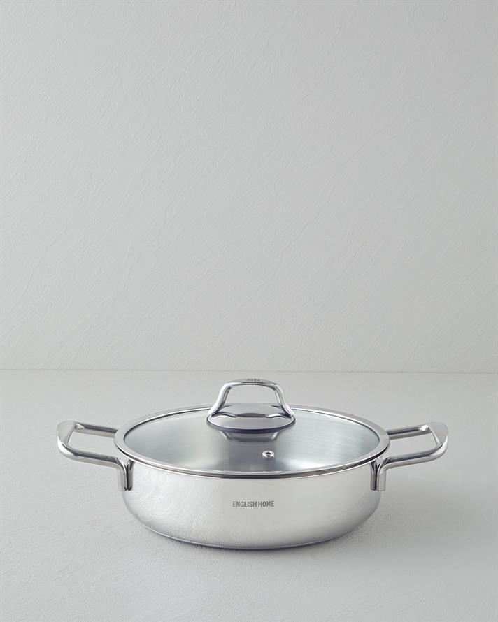 strălucire Oțel Puțin Adânc Cratiță 24x6 cm Silver