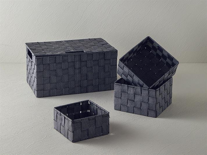 Cos depozitare, Shine, polipropilena, 17x17x10,5 cm, negru