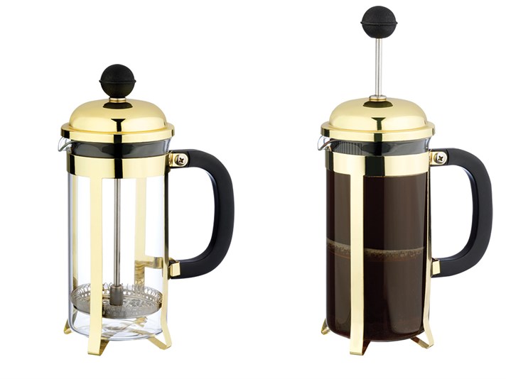 Shiny Borosilicate Glass French Press 350 ml Gold