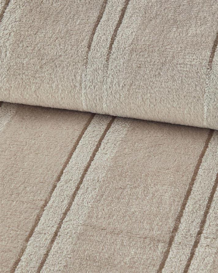 strălucitor Dungat Super Delicat King Size Pătură 220x240 cm Crem.