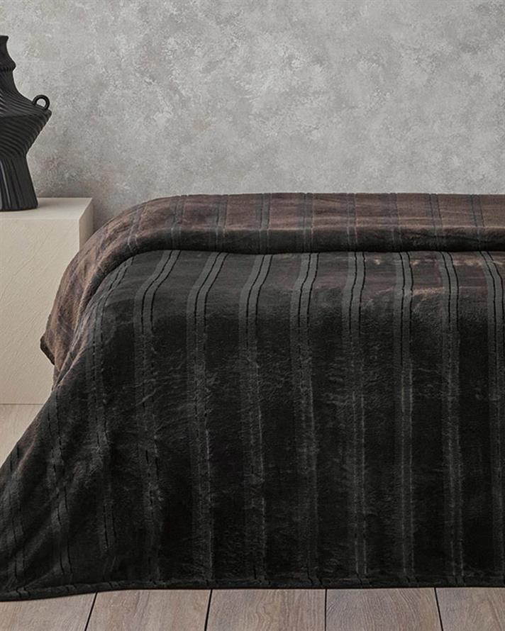 strălucitor Dungat Super Delicat Single Pătură 150x200 cm Antracit