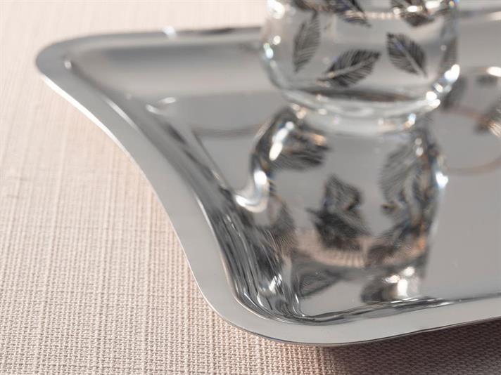 strălucitor Metal Tavă 22x16 cm Silver