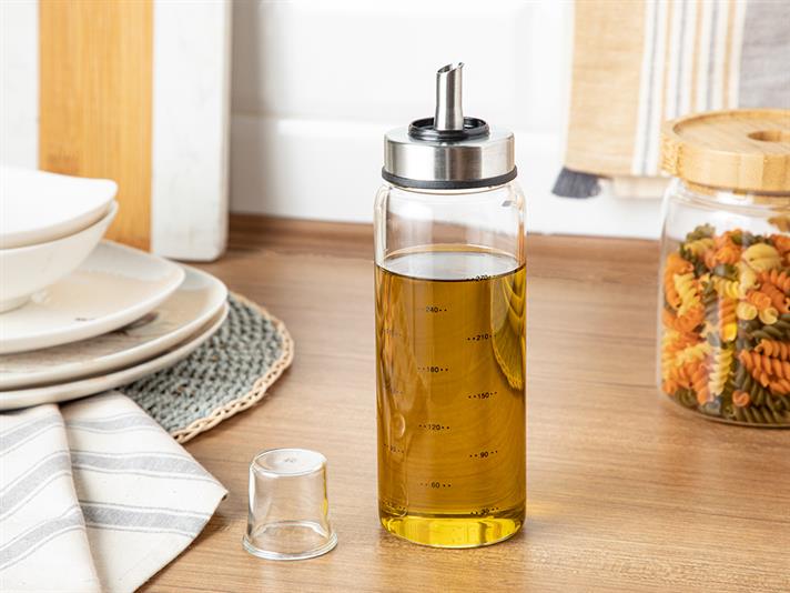 Oyster Glass Storing Oil Cup 300 ml Transparent