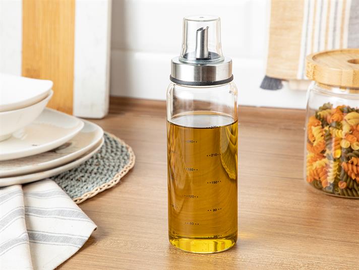 Oyster Glass Storing Oil Cup 300 ml Transparent