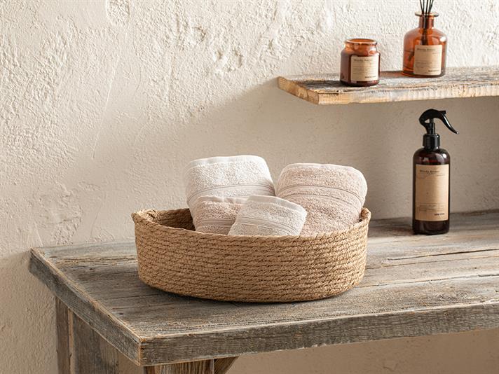 Stripe Wicker Coș, Paie, 37*30*10 Cm, Portocaliu-Galben