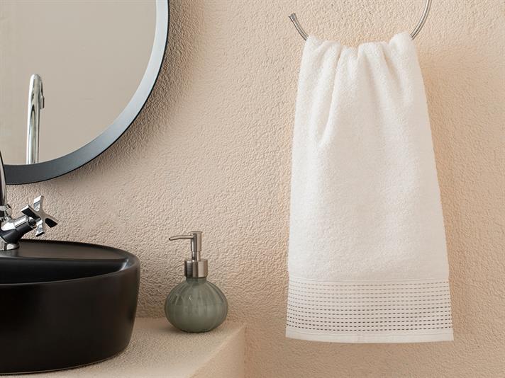 Prosop de fata, Stripes, bumbac, 50x76 cm, ecru