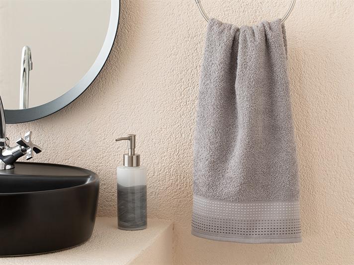 Prosop de fata, Stripes, bumbac, 50x76 cm, gri