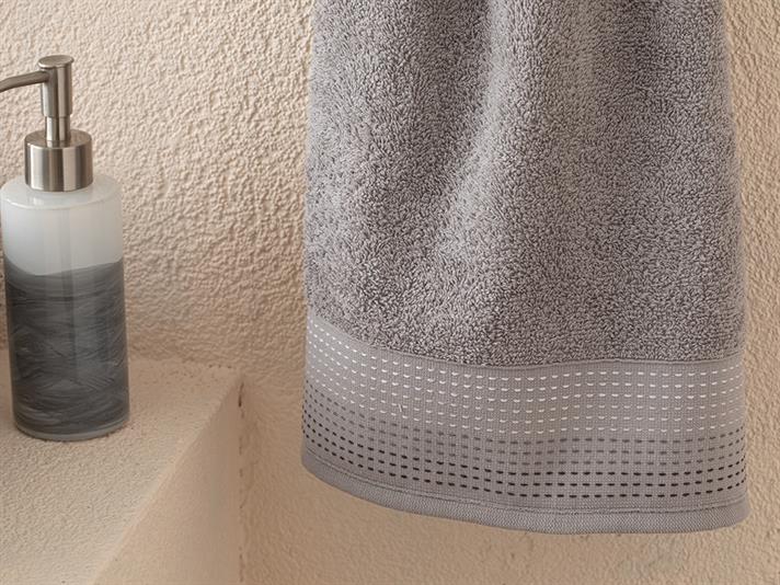 Prosop de fata, Stripes, bumbac, 50x76 cm, gri