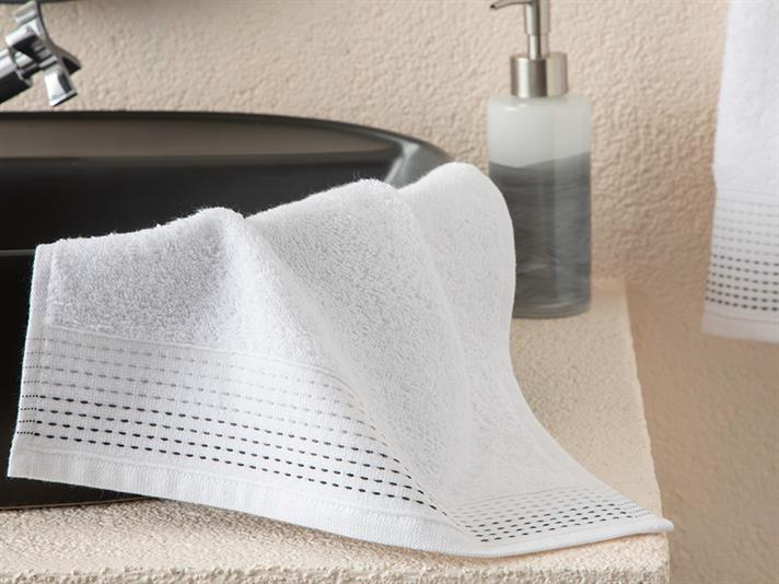 Stripes Striped Hand Towel 30x40 cm White