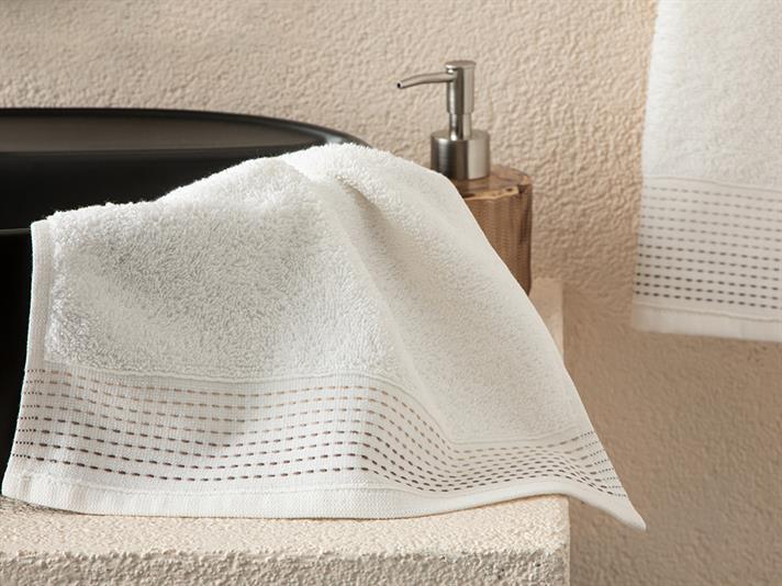 Stripes Striped Hand Towel 30x40 cm Ecru