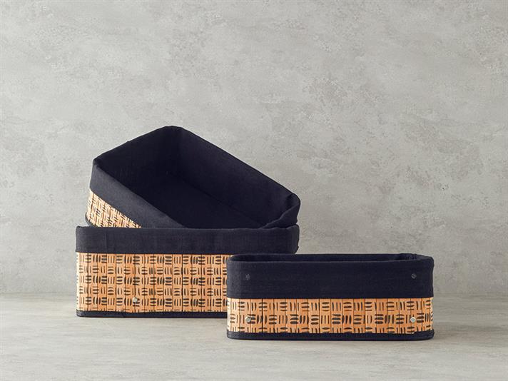 Stripy Bambus Coș 40x30x16 cm Natural