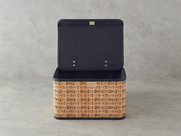 Stripy Bamboo Storage Box 33X23X20 cm Natural