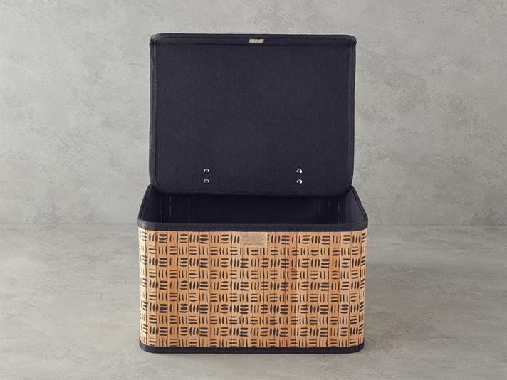 Cutie de depozitare, Stripy, bambus, 36x27x22 cm, natural