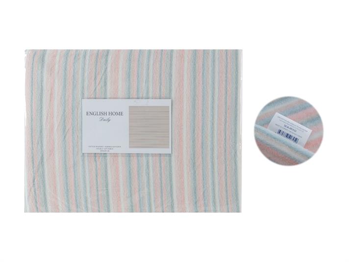 Stripy Cottony Double Person  PĂTURĂ 200x220 cm Pink
