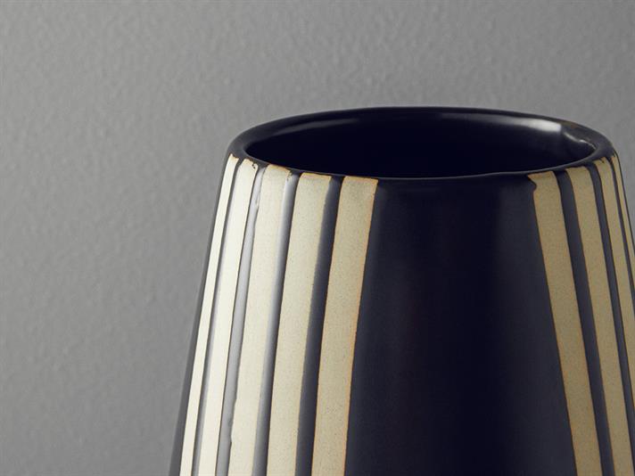 Vază, Stripy, ceramică, 18x18x44 cm, negru