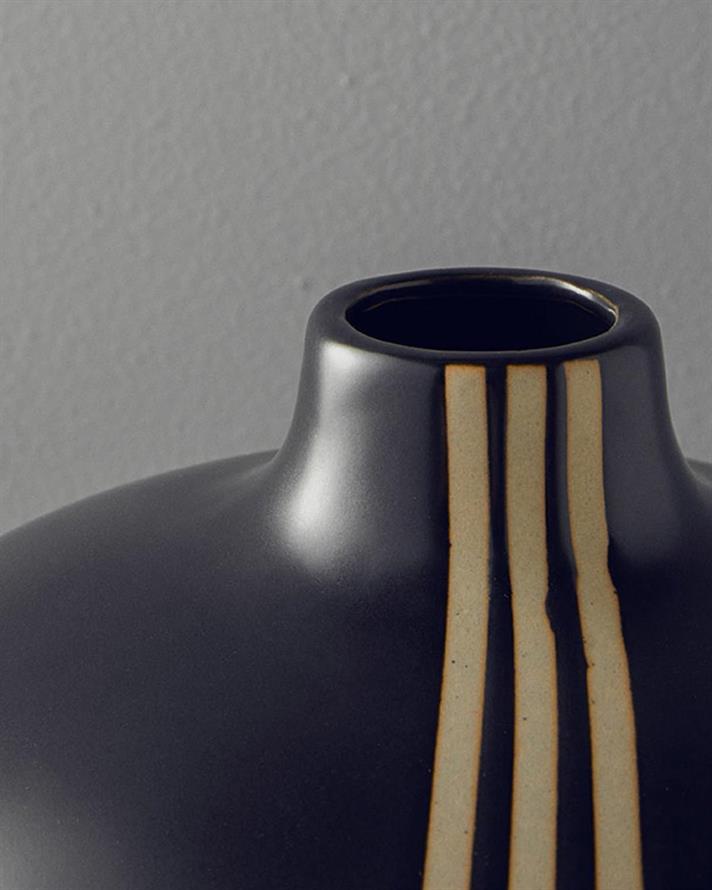 Stripy Vază 26x26x25 cm Negru