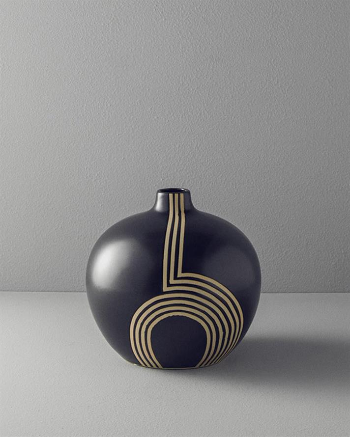 Stripy Vază 26x26x25 cm Negru