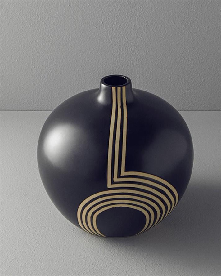 Stripy Vază 26x26x25 cm Negru