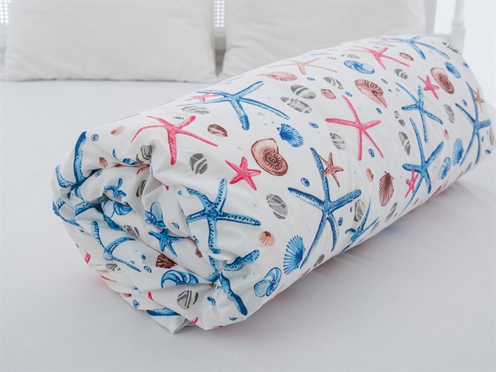 submarin Cu Bumbac Double Lenjerie De Pat 200x220 cm Albastru