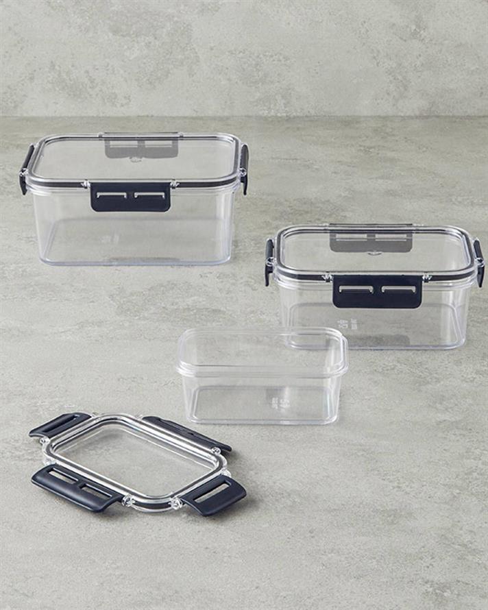 Super Lock Plastic Cu 3 Piese Recipient Depozitare 400+900+1800 ml. Antracit