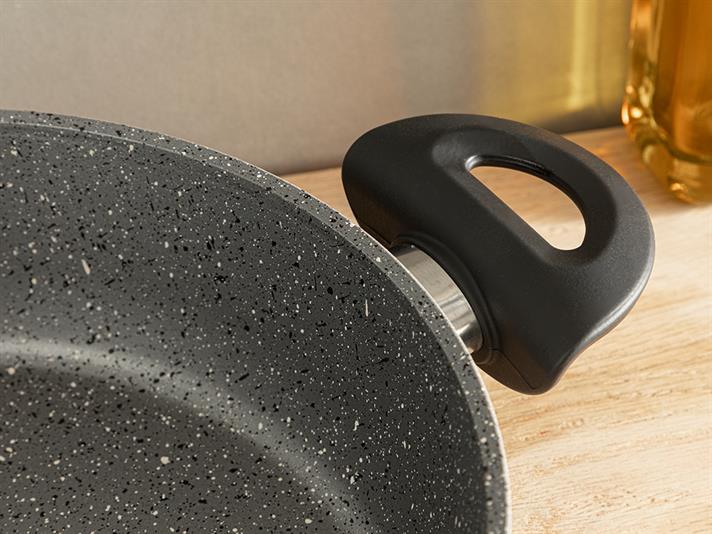 Super Tigaie Antiaderent, Granit, 26 Cm, Albastru İnchis