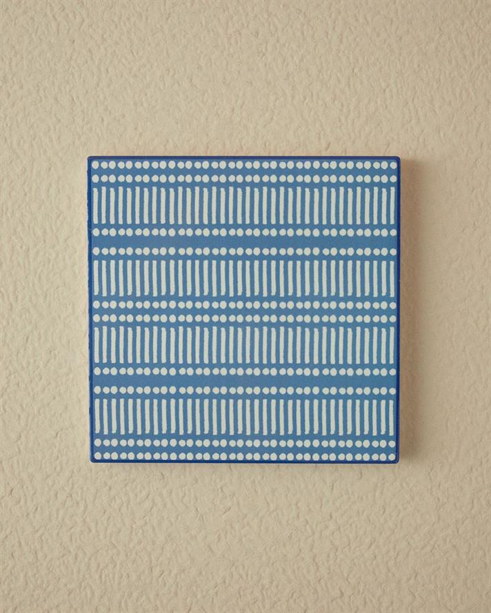 Blue Daisy Ceramic Trivet 16x16 cm Blue