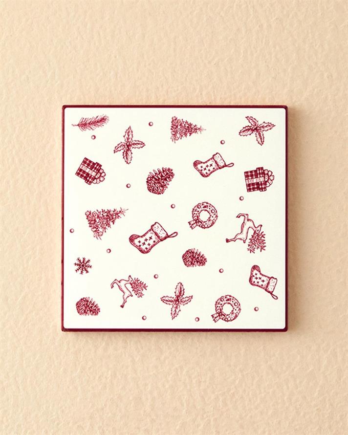 Suport cratiță, Cheerful Pop, ceramică, 16x16 cm, roșu