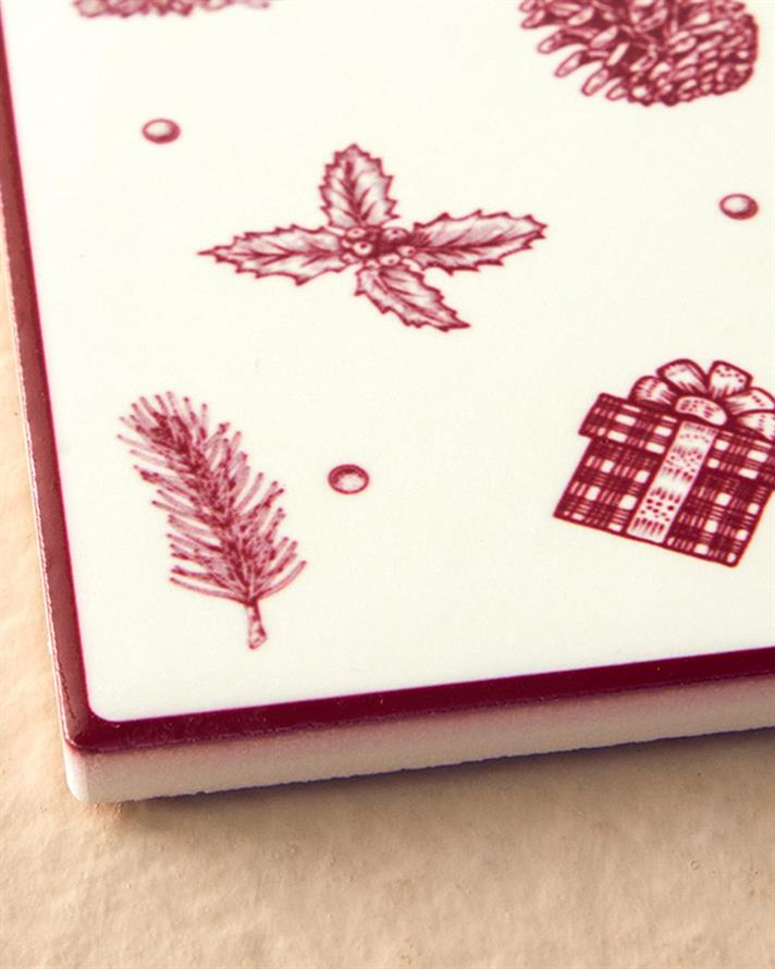 Suport cratiță, Cheerful Pop, ceramică, 16x16 cm, roșu