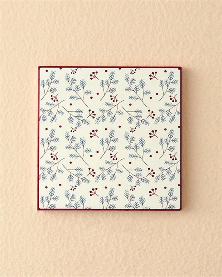 Crispy Flowers Ceramic Hot Mat 16x16 cm Red